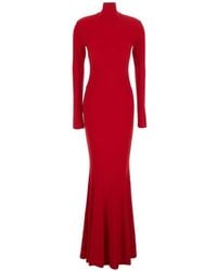Norma Kamali - Turtle-Neck Long-Sleeve Maxi Dress - Lyst