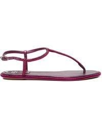 Rene Caovilla - Diana Burgundy Sandals With Crystals - Lyst
