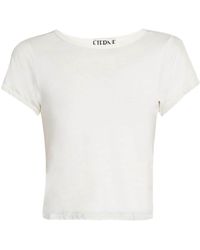ÉTERNE - Cropped T-shirt Met Ronde Hals - Lyst