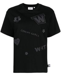 Chocoolate - Embroidered-slogan Cotton T-shirt - Lyst