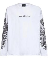 John Richmond - Floral-Print Long-Sleeve T-Shirt - Lyst