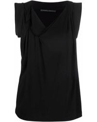 Alberta Ferretti - Ärmellose Bluse Mit V-Ausschnitt - Lyst