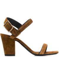 Saint Laurent Sandalen mit Blockabsatz - Braun