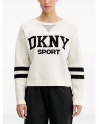 DKNY - Stripes Logo Knitted Top - Lyst
