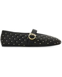 Ferragamo - Studded Gancini Buckle Ballet Flats - Lyst