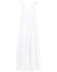P.A.R.O.S.H. - Canyox White Long Dress With Bows - Lyst