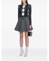 Self-Portrait - Argyle-Pattern Sweater - Lyst