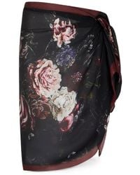 Roberto Cavalli - Floral-Print Silk Scarf - Lyst