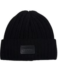 Max Mara - Ribbed Logo-patch Beanie Hat - Lyst