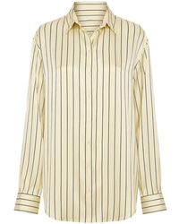 STAUD - Nolan Pinstripe Silk Shirt - Lyst
