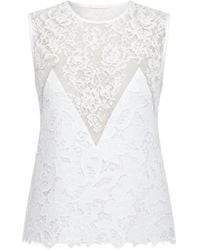 N°21 - Lace-Panelled Sleeveless Top - Lyst