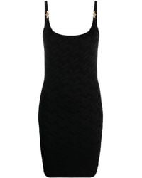Versace - 'la Greca' Gebreide Mini -jurk - Lyst