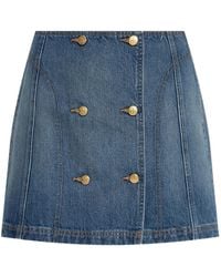 Ulla Johnson - Denim Mini-Rok - Lyst