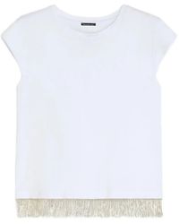 Pennyblack - Fringe-Trim Short-Sleeve T-Shirt - Lyst