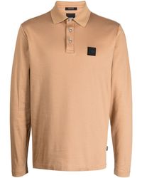 BOSS - Logo-appliqué Long-sleeve Polo Shirt - Lyst