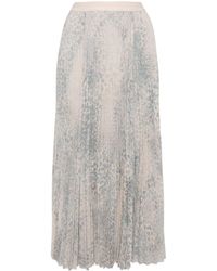 Balenciaga - Lace-trim Midi Skirt - Lyst