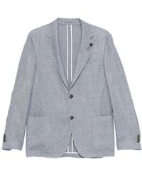 Lardini - Button Linen Blazer - Lyst