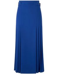 Alberta Ferretti - Pleated Midi Skirt - Lyst
