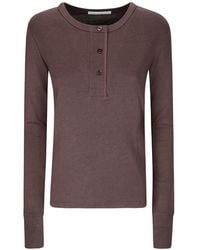 Studio Nicholson - Roane Ribbed Henley Top - Lyst