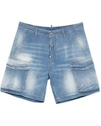 DSquared² - Denim Cargo Shorts - Lyst