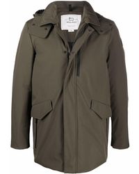Woolrich - Hooded Mid-length Coat - Lyst
