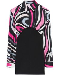 PUCCI - Vestido camisero corto con estampado Marmo - Lyst