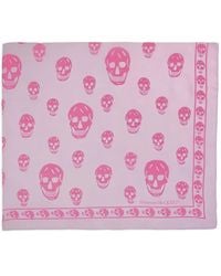 McQueen - Skull-Print Silk Scarf - Lyst