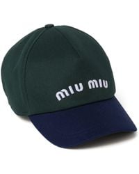 Miu Miu - Baseballkappe mit Logo-Stickerei - Lyst