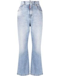 DSquared² - High-Waisted Cropped Flared Jeans - Lyst