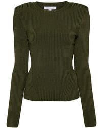 Veronica Beard - Ribbed-knit Long-sleeve Top - Lyst