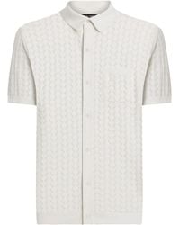 Dolce & Gabbana - Openwork Cotton Polo Shirt - Lyst
