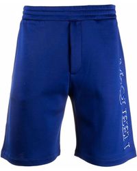 McQueen - Pantalones cortos de deporte con logo bordado - Lyst