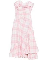 Vivienne Westwood - Spiral Check-Print Midi Dress - Lyst