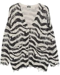 R13 - Zebra-Printed Oversized Cardigan - Lyst