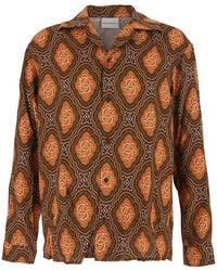 Drole de Monsieur - La Chemise Médaillon Cuban Collar Patterned Shirt - Lyst