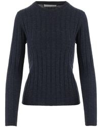 Allude - Ribbed-Knit Crew-Neck Sweater - Lyst