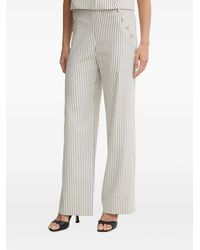 Morgan - Stripe-Print Button-Detail Trousers - Lyst