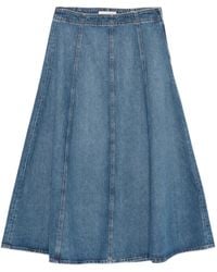 Ulla Johnson - Gonna Midi Denim Uma Con Inserti - Lyst