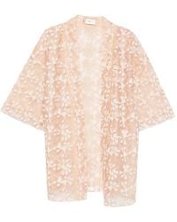 Hui Milano - Alberto Floral-Appliqué Sheer Kimono - Lyst