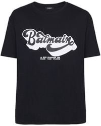 Balmain - T -Shirt mit ' 70er' Retro -Druck - Lyst