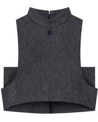 Courreges - モックネック デニムトップ - Lyst