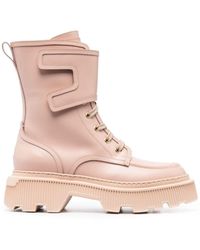 Santoni - Round-toe Leather Boots - Lyst