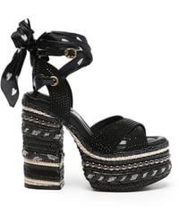 Kurt Geiger - Rhinestone-Embellished Heeled Sandals - Lyst