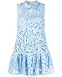 Self-Portrait - Broderie-anglaise Tiered Dress - Lyst