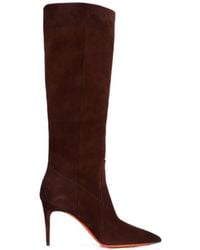 Santoni - Pointed-Toe Suede Boots - Lyst