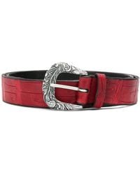 Orciani Ceinture en peau de crocodile - Rouge