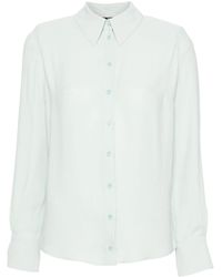 Elisabetta Franchi - Camisa de georgette con logo estampado - Lyst