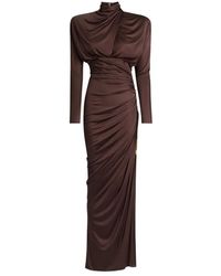 Balmain - Long Flowing Jersey Dress - Lyst