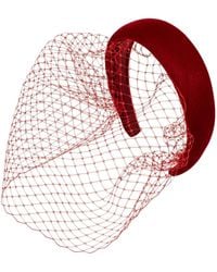Jennifer Behr - Kate Veil Velvet Headband - Lyst