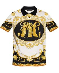 Versace - Polo Shirt With "Hall Of Heroes" Print - Lyst